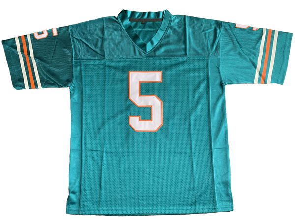 

#5 Ray Finkle Ace Ventura Movie Football JerseysTeal Green Stitched Jersey Men Free Shipping