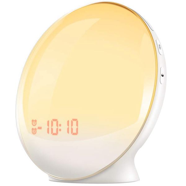 

wake- up light, lbell alarm clock 8 colored sunrise simulation & feature, dual alarm clock with fm radio, 7 nat