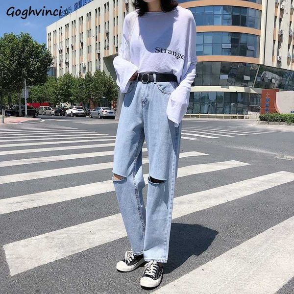 

jeans women high-staif clears vintage прямой свободные все-матч уличная одежда женские студенты корейский стиль слим джинсовые штаны модные, Blue