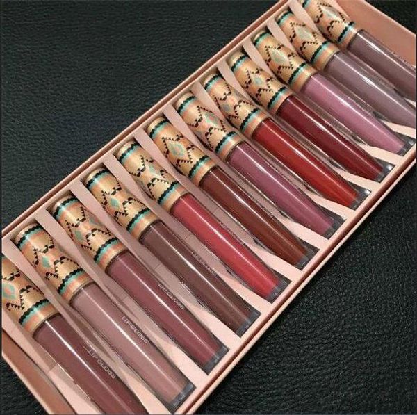 

2018 new matte liquid lipstick vibe tribe lip gloss 12pcs set makeup lip cream moisturizer long-lasting 12 colors free