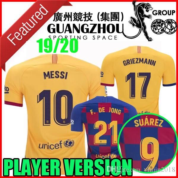 

Player ver ion 19 20 grizemann f de jong barcelona jer ey occer me i home away 2019 2020 cami eta de fÃºtbol football hirt thailand, Black;red