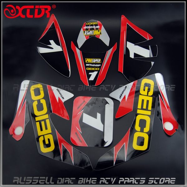 GEICO GRAPHICS DECAL STICKERS KIT HONDA CRF50 CRF 50 F 2004-2014 SDG SSR