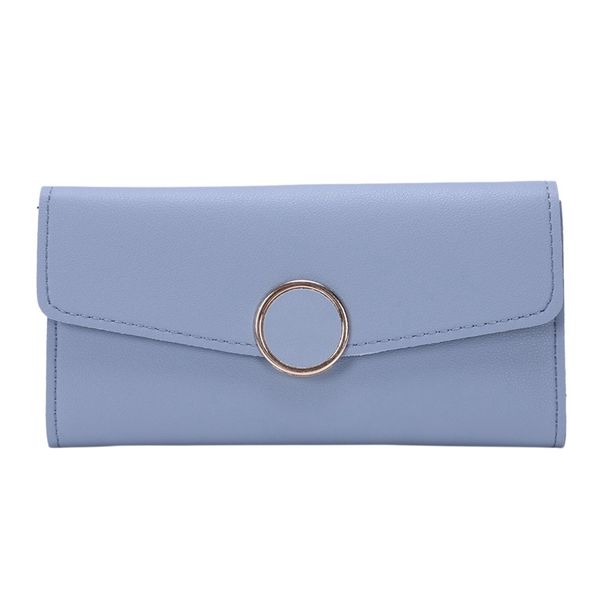 

fashion simple women leather clutch long wallet card holder lady purse handbag,blue, Red;black