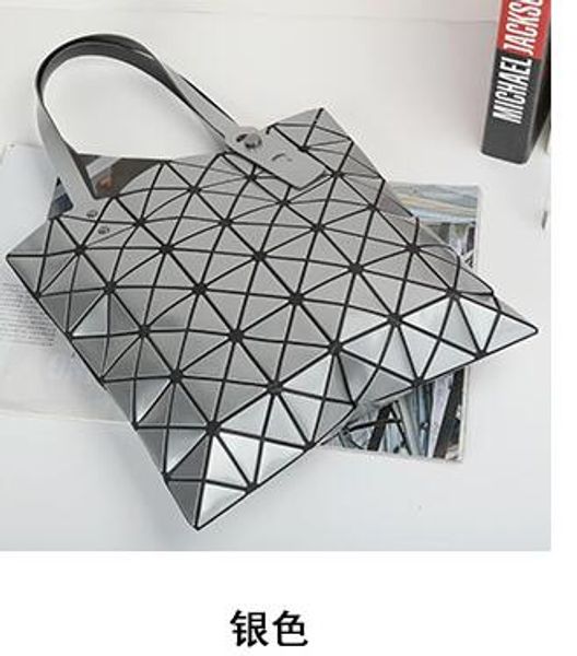

2019 classic diamond glossy folding tote bag lifetime shoulder woman bag geometric rhombus graphics