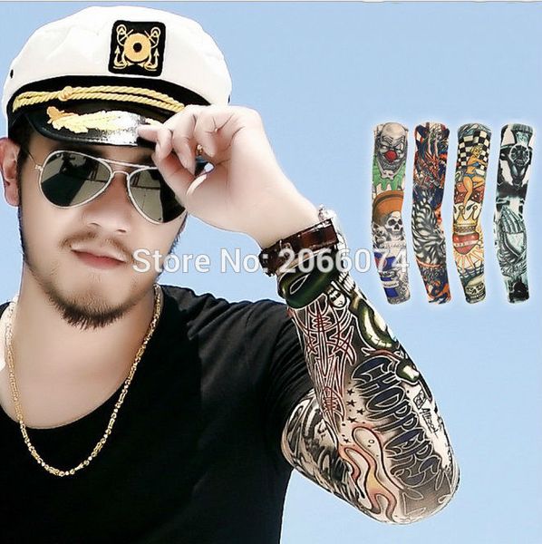 

sunscreen arm sleeves breathable skull skeleton cuff sleeves cycling hiking running arm uv protective warmers 500pairs, Black