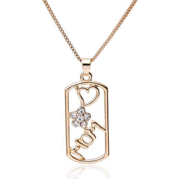 

noble temperament gold color for women pendant necklace zinc alloy material can be customized lettering mother's day to mom gift, Silver