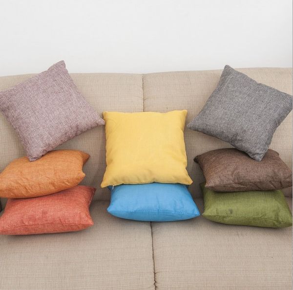 30cm 30cm Colorful Pure Linen Throw Pillow Covers Cotton