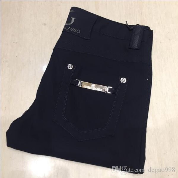 

ang*elo gala*sso jeans men's 2019 new fashion casual comfortable british embroidery large size tide pants, Blue