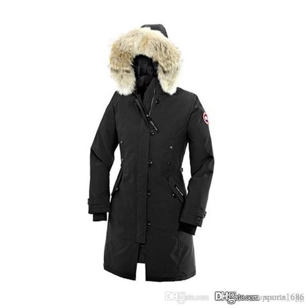 

women winter jacket ladies real canada collar duck down inside warm coat femme with all the tag and label goose 34 82 89 47 25 67 64 90 62, Blue;black