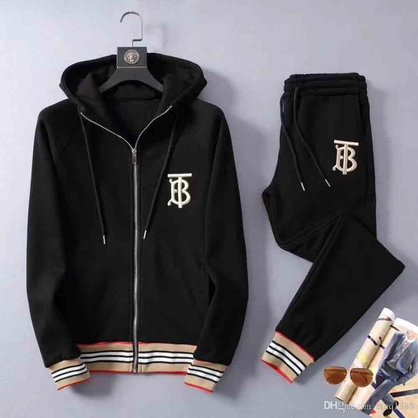 

set sweatsuit tracksuit men hoodies pants mens clothing sweatshirt pullover casual tennis sport tracksuit sweat suit, Gray