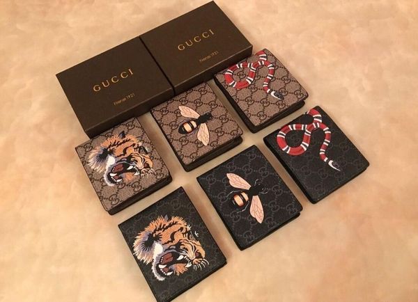 

high-quality pu leather fashion cross-wallet men's designer card wallets pocket bag european style brand purses with box with box