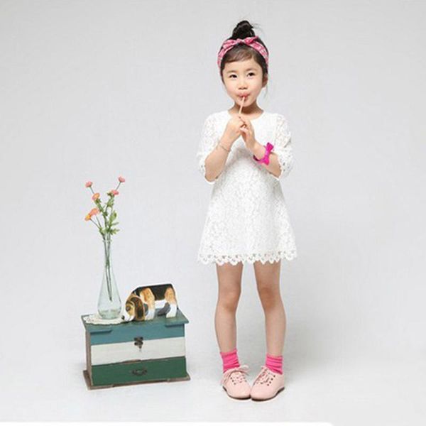 

new fashion kids beautiful girls baby lace princess party dresses solid party brief casual dress child clothes sleeve lace skirt, Red;yellow