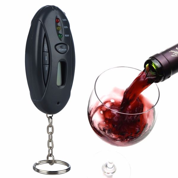 

digital lcd alcohol analyzer breath tester breathalyzer led keychain