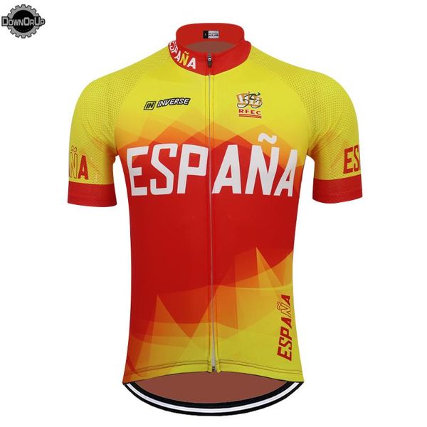 

испания задействуя джерси велосипеда износа джерси мужчин короткий рукав ропа ciclismo команда задействуя одежды одежды, Black;red