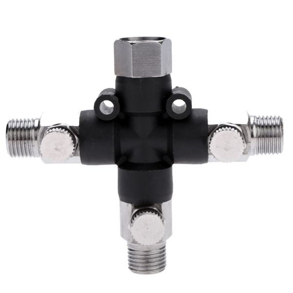 

3 way airbrush air hose manifold splitter airbrush accessories multi use with 1/8 inch bsp fittings and plugs