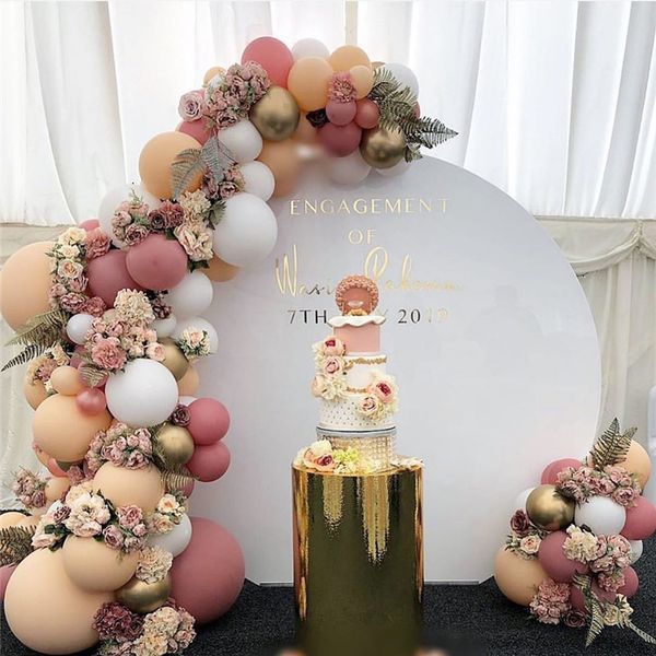 2020 Diy Retro Dusty Pink Peach Balloon Garland Arch Kit Gold