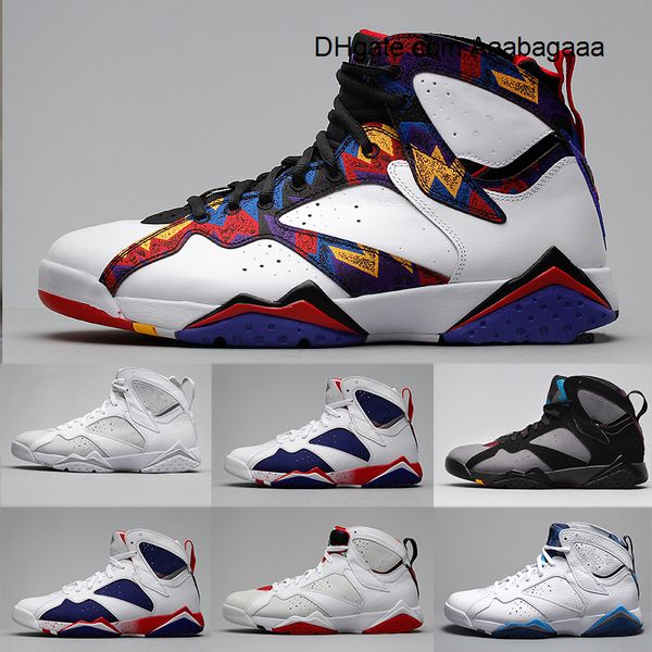 

7 7s basketball shoes men french blue bordeaux tinker alternate olympic pure money sweater hare sports shoes trainer sneakers eur 41-47