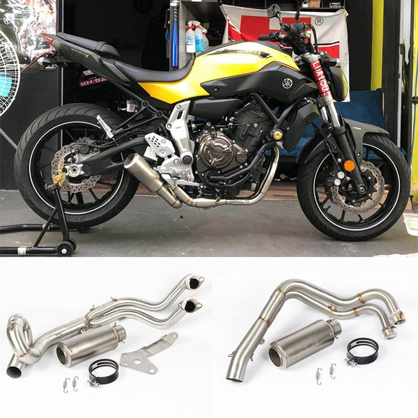 

slip on for yamaha mt07 fz-07 mt-07 2013 - 2017 motorcycle exhaust escape full system modified front middle link pipe muffler