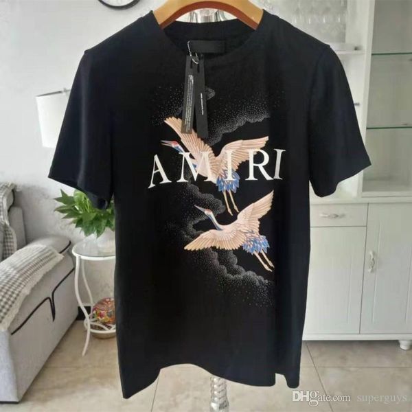 

2019 mens designer t shirt fashion brand designer men black tshirts short sleeve women's casual tees ami01, White;black