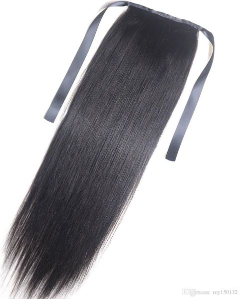 Ponytail Human Hair Remy Straight European Ponytail Hairstyles 60g Ponytail Clip In 100 Human Hair Extensions Horsetail Stragiht Cute Ponytails For