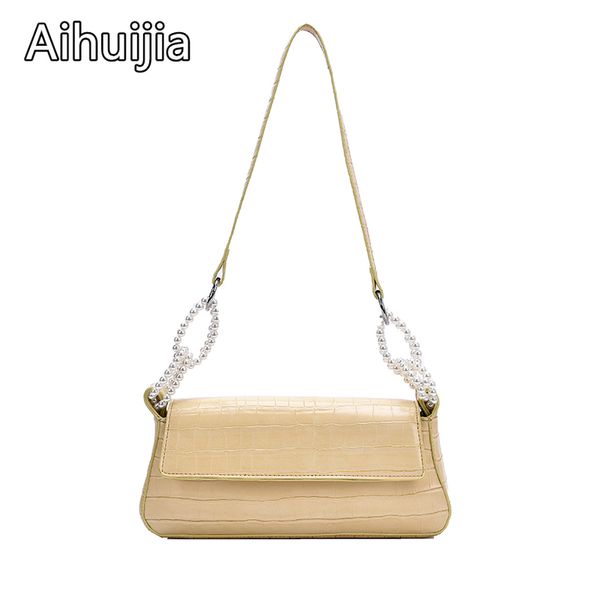 

2020 new stone pattern pu leather lady shoulder bags stylish simplicity mini shoulder messenger bag ladies fashion pearl handbag