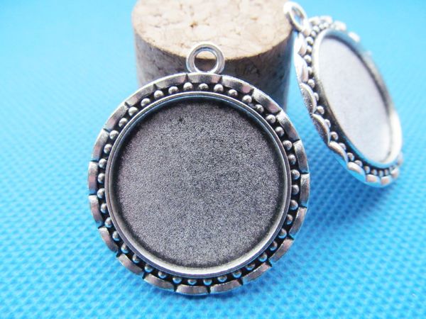 Paquete De 6 en blanco en forma de clave de Metal Base De Ajuste De Vidrio Cabujón Bisel encanto Colgante