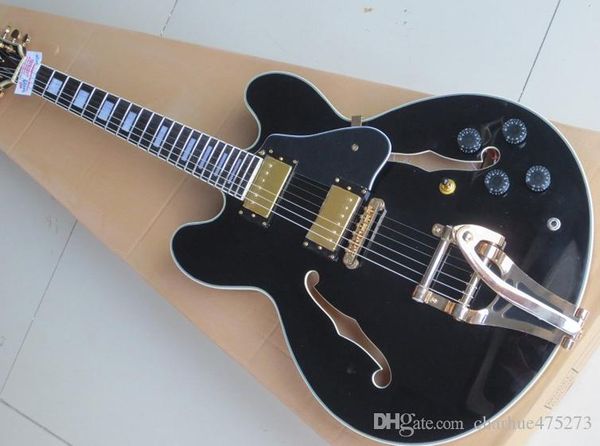 

2018 new arrival black emi hollow guitar guitar cu tom hop hipping