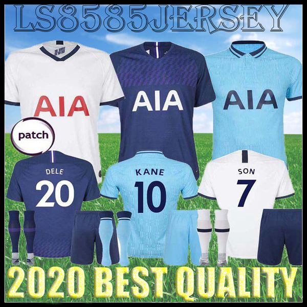 

19 20 spurs man and kids home soccer jersey kits 2019 2020 tottenham kane son alderweireld eriksen dele home away child football shirt, Black;yellow