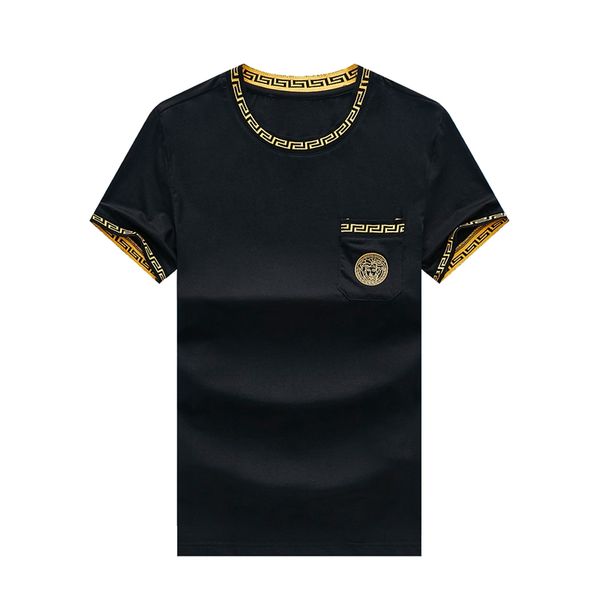 

19SS New Summer Fashion Mens Designer T Shirts Large Size Solid Black and White Fashionable Designer Polo Shirts Men
