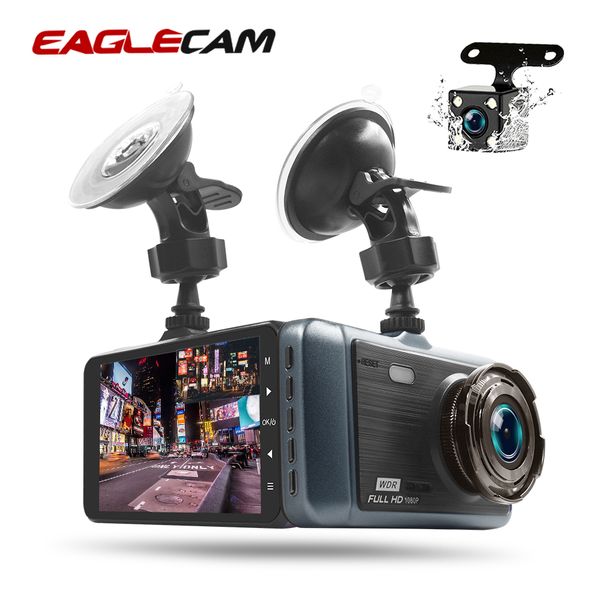 

4 inch ips touch screen car dvr mirror dvrs camera hd 1080p rear view two lens digital video recorder dash cam night version