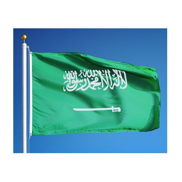 3x5ft personalizzato Arabia Saudita Bandiera di alta qualità digitale stampato in poliestere Pubblicità esterna coperta, Più popolari bandierina, trasporto libero