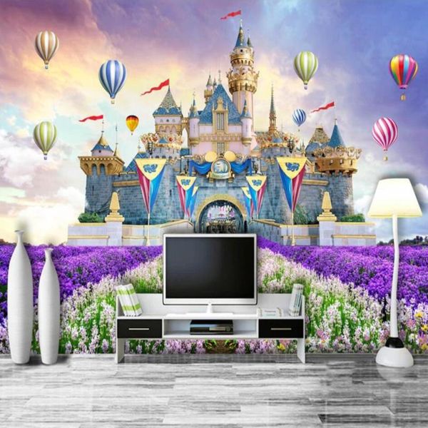 

dropship custom 3d p wallpaper castle fairy tale children's room 3d background wall decoration mural wallpaper