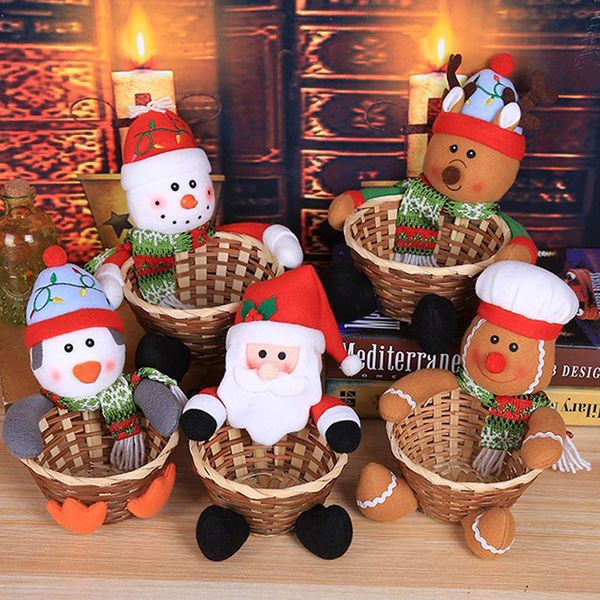

christmas decorations merry candy storage basket decoration santa claus home gift