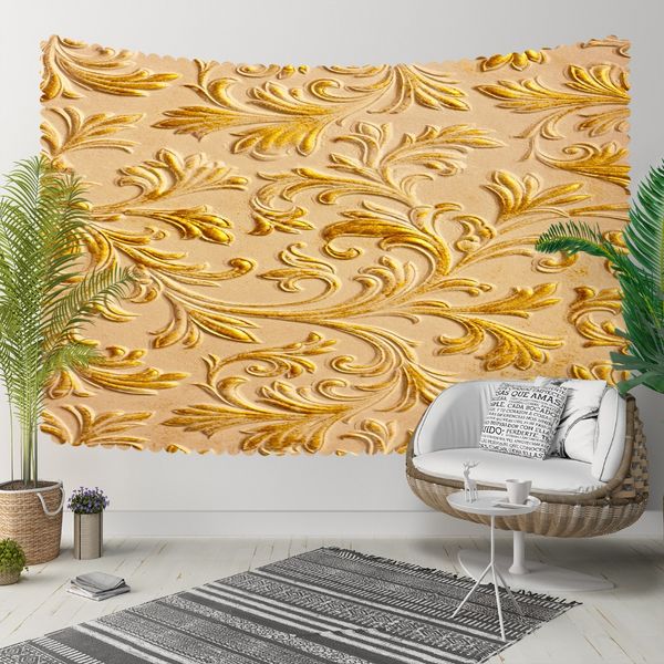 

else ottoman ethnic tradional golden yellow floral 3d print decorative hippi bohemian wall hanging landscape tapestry wall art