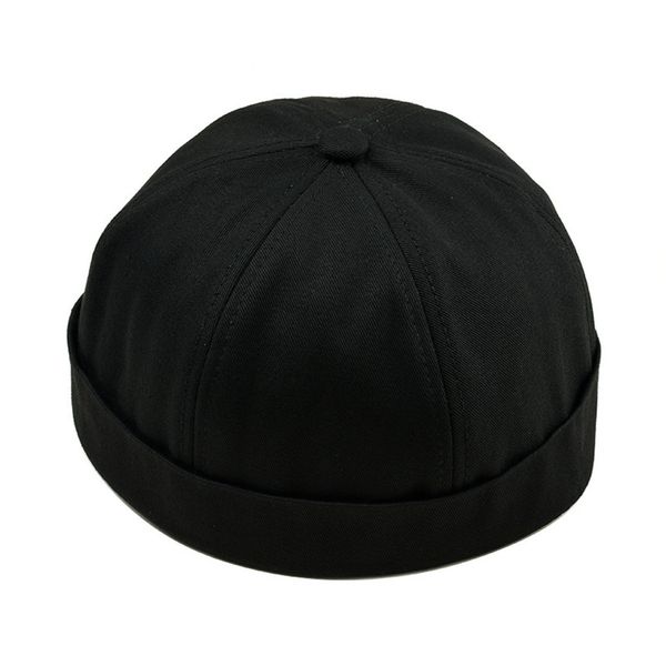 

solid colors retro men headgear women hat casual docker sailor mechanic woman cap brimless hemming hat breathable adjustable