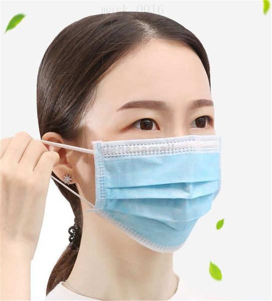 

одноразовые маски с 3 1шт слоями капель для мужчин и женщин пыль и дышащая синяя крышка рта и носа