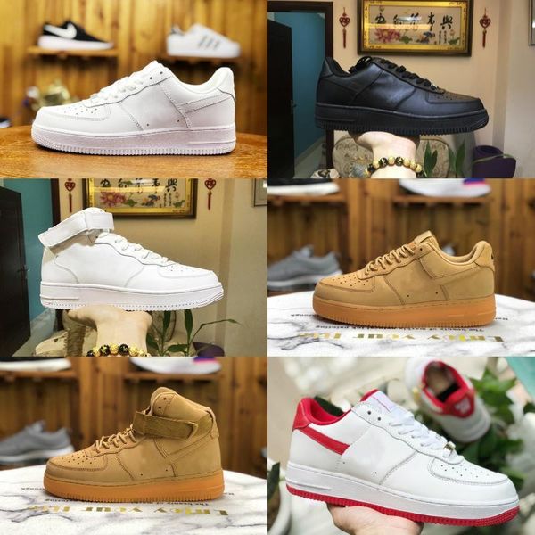 

sales 2019 new design forces men low skateboard shoes one 1 knit euro air high women all white black red casual shoes 5