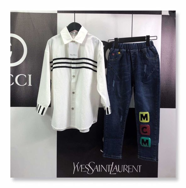 

2019 new children's long sleeve two-piece suit190811#0004, White