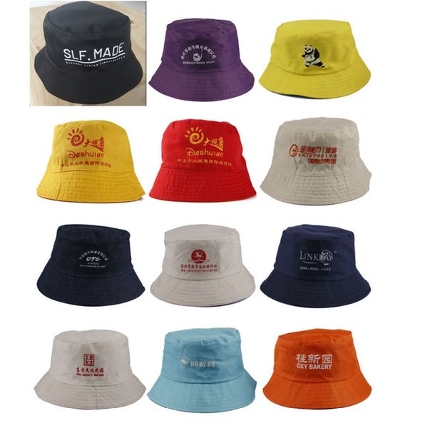 

kids/buckets fishing men hats adult/children bucket hat girl adjust belt men sun caps casual custom print name/logo, Blue;gray