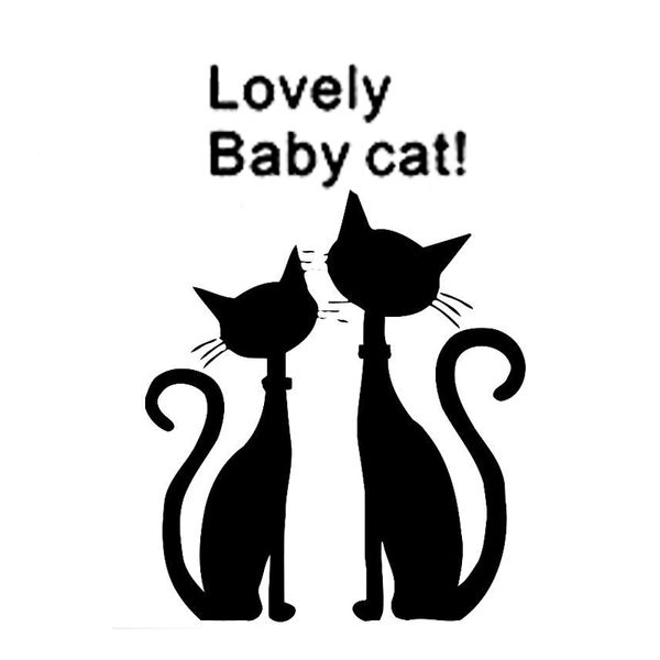 

11.4cm*16.9cm lovely baby cat fashion car styling vinyl stickers decals decor