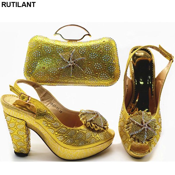 

nigerian shoes and matching bags set decorated with rhinestone summer high heeled shoes for women ladies sandals with heels, Black