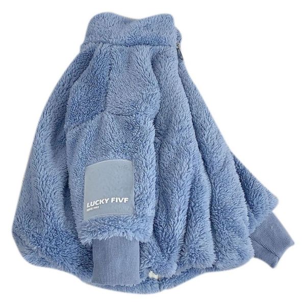 

children lamb soft cute solid color coat cotton thicken high collar zipper warm outerwear children jacket, Blue;gray