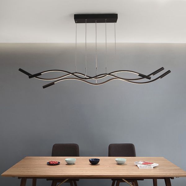 

new wave aluminum modern led pendant light for dining room living kitchen room matte black or white color pendant lamp