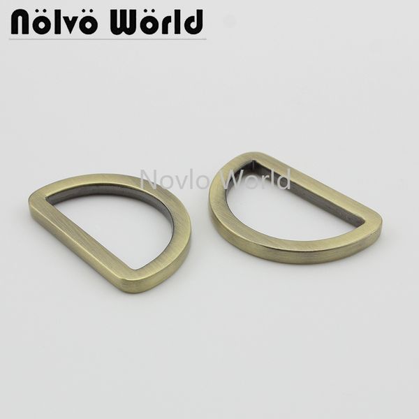 

4 pieces,inner width 33.5*18.3mm 3/4",metal d ring die casting buckles women handbag flat line d buckle diy hardware accessories, Black