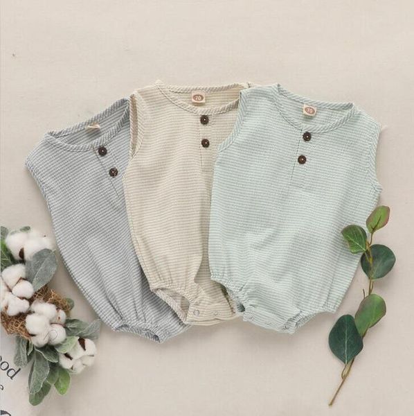 Macacões de bebê meninos infantis meninas triângulo jumpsuits recém-nascido verão sólido sólido bodysuit boutique de algodão linho de algodão oneise playsuits py439