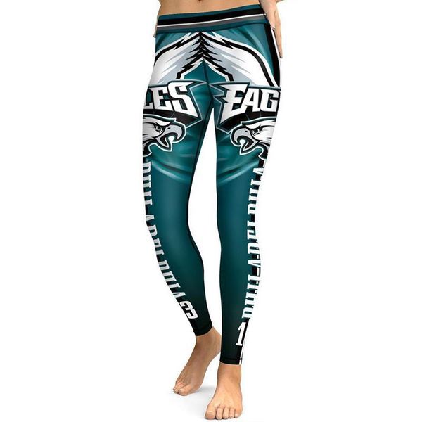 

new 3d printed women eagle leggings fashion letter print fitness plus size leggings s-3xl stretchy dry quick tight pants, Black