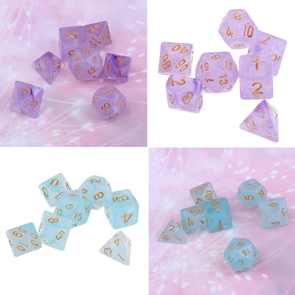 

14pcs gem acrylic polyhedral dice 16mm for d&d d4 d6 d8 dice cup games