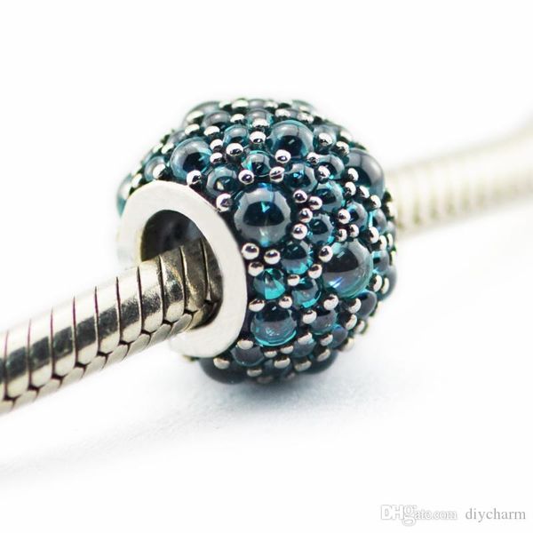 

19 fits for pandora snake chain bracelets necklace 100% 925 sterling silver beads honeysuckle pink shimmering droplet charm 2016 new summer, Black
