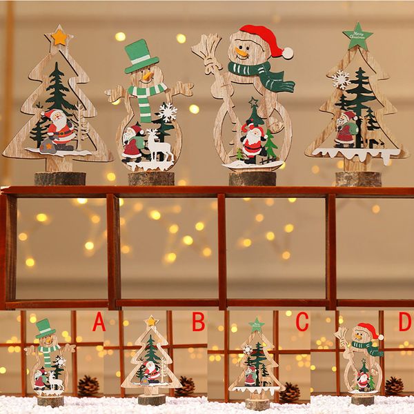 

wood ornament christmas bar table decorations painted wooden assembled diy ornaments bar table decoration small ornaments