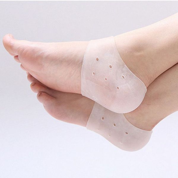 

1 pair against peeling silicone prevent dry skin washable foot skin care foot protector soft heel socks moisturizing gel, Black